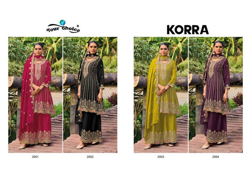 Korra By Your Choice Chinnon Wedding Wear Readymade Suits
